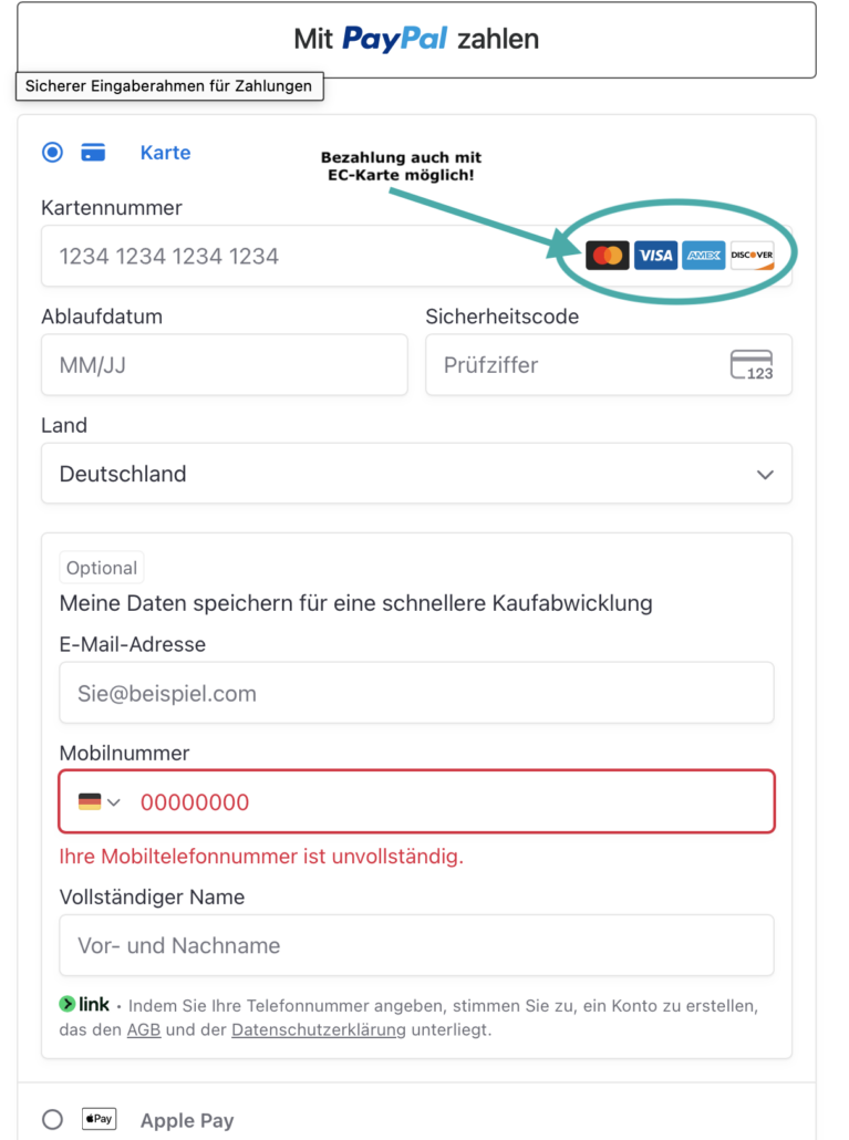 Bezahlmöglichkeiten Yoga-Kurse